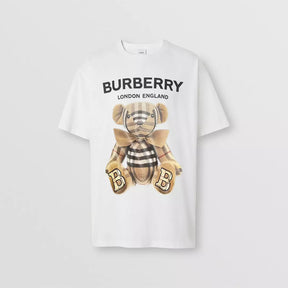 Camiseta BURBERRУ com Estampa de Logo Urso de Laço Infantil