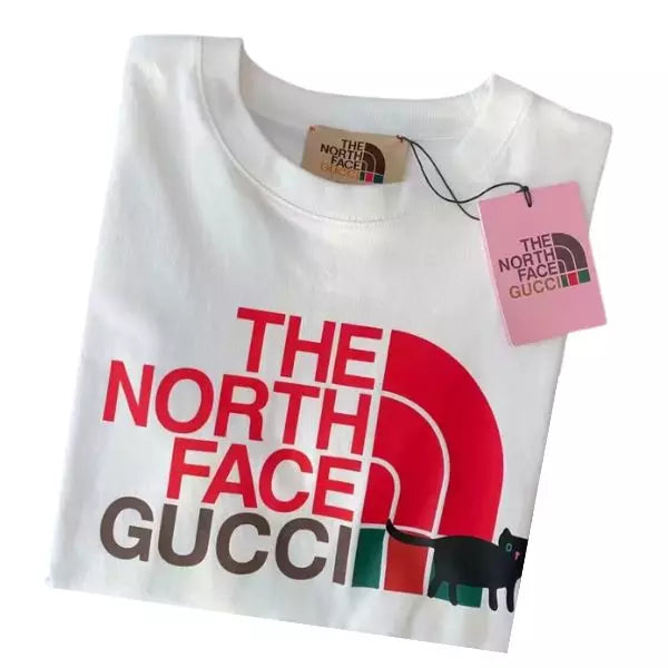 Camiseta GUССІ/The North Face Estampa de Logo - Branca