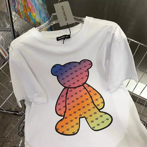 Camiseta Balenciaga Estampa do Urso RelaxedVibes - Branca