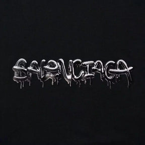 Camiseta Balenciaga com estampa grafitada - Preta