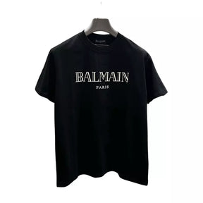 Camiseta Balmain Paris Estampa de Logo - Preta