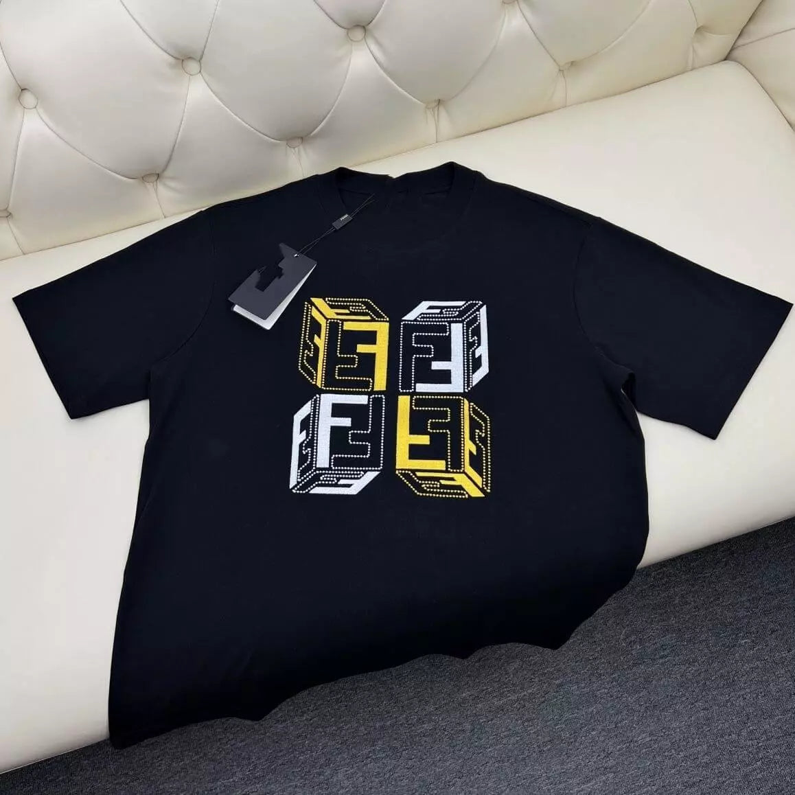 Camiseta Fendi Squares - Preta