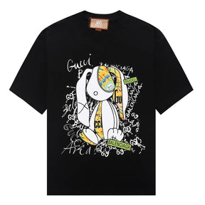 Camiseta Gucci Balenciaga Estampa do Coelho - Preta