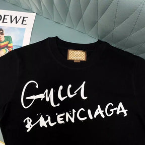 Camiseta Gucci x Balenciaga Graffit trends - Preta