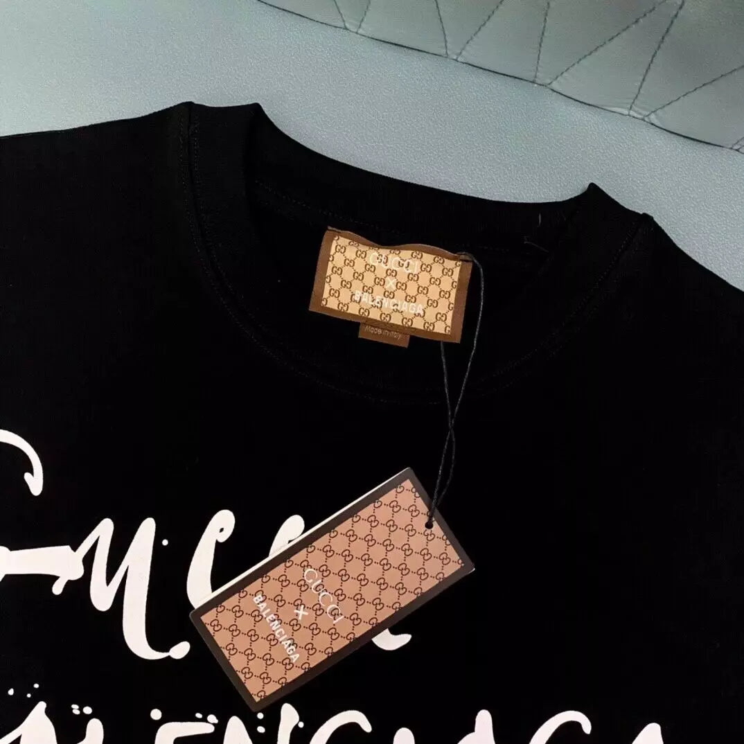 Camiseta Gucci x Balenciaga Graffit trends - Preta