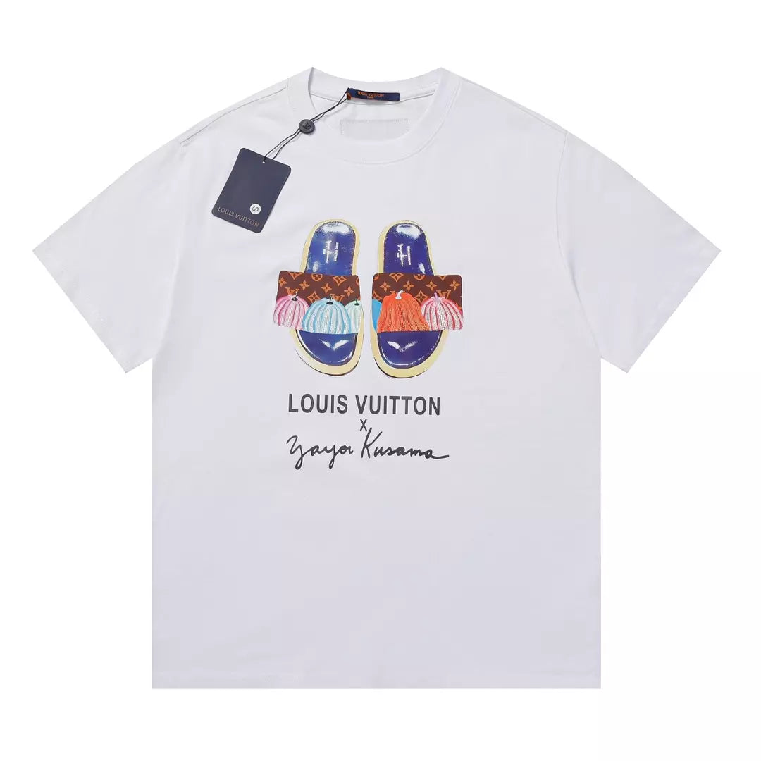 Camiseta Chinelo Louis Vuitton X Yayoi Kusama - Branco