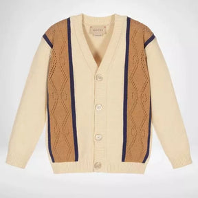 Cardigan Boys Ivory GG Cotton - Gucci