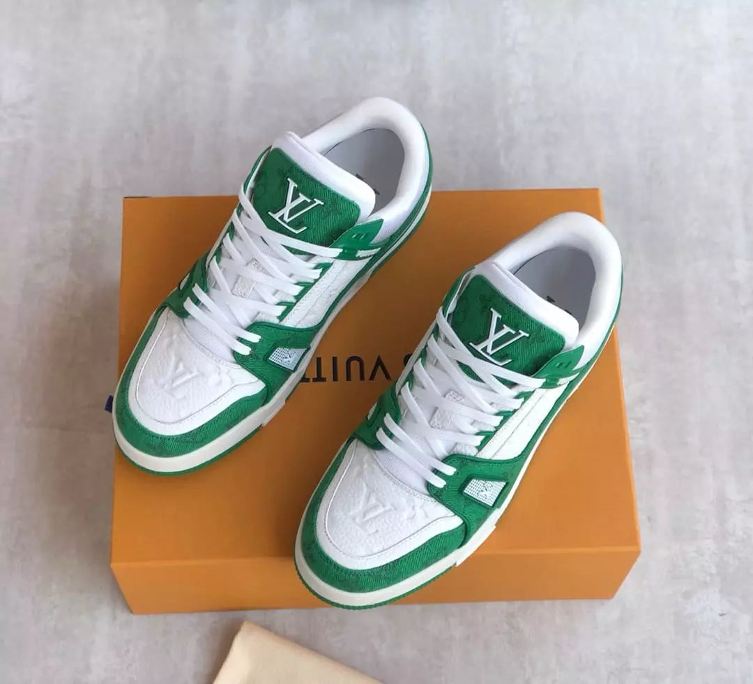 Louis Vuitton LV Trainer White Green