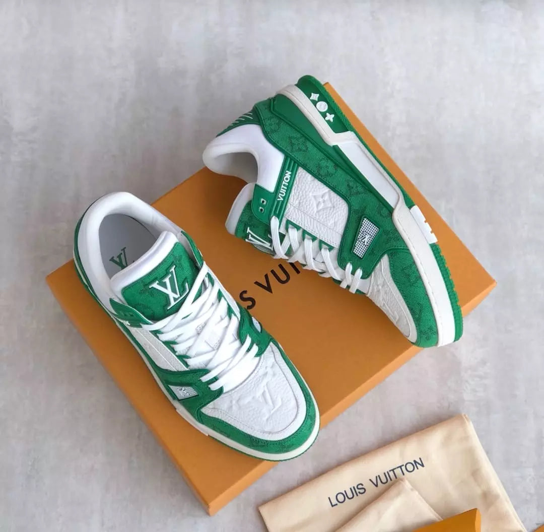 Louis Vuitton LV Trainer White Green