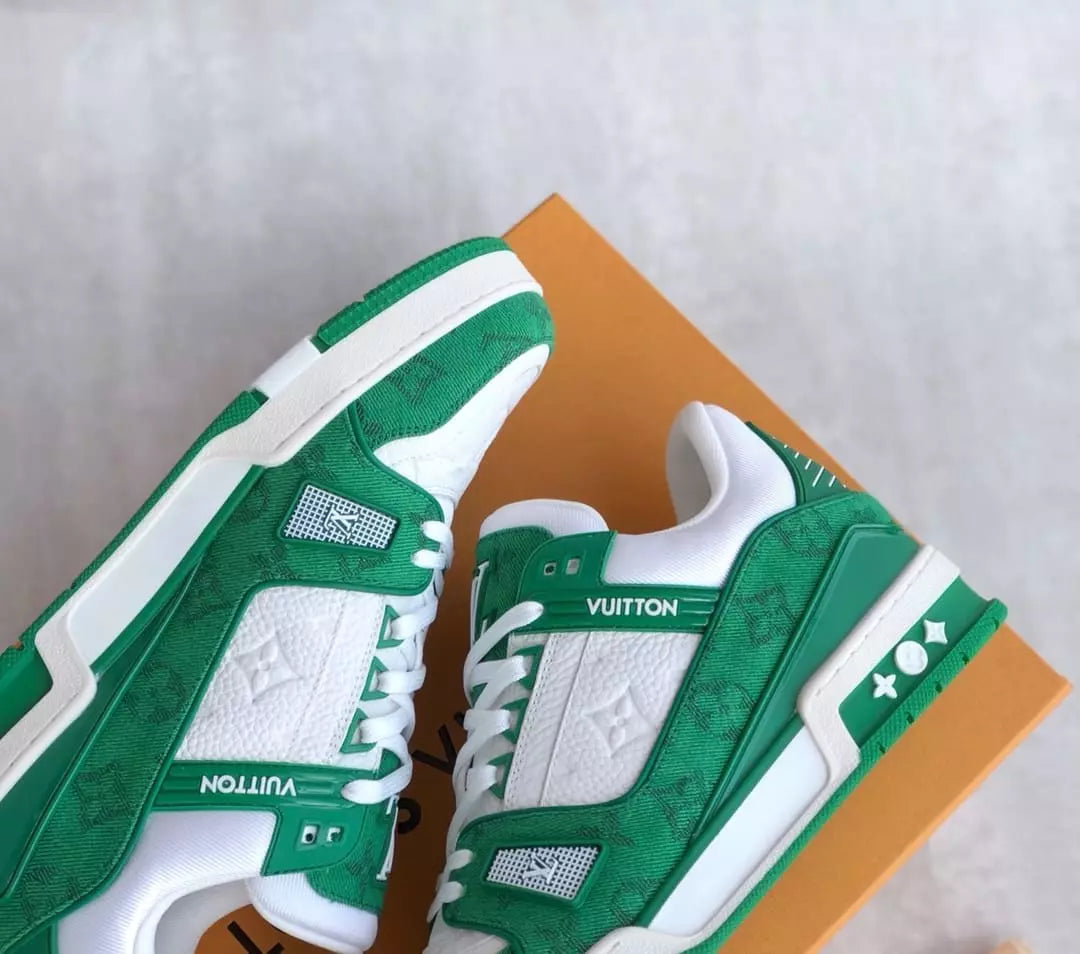 Louis Vuitton LV Trainer White Green