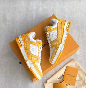 Louis Vuitton Trainer Yellow Monogram Denim White