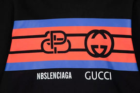 Moletom Balenciaga x Gucci Striped Collab - Preto