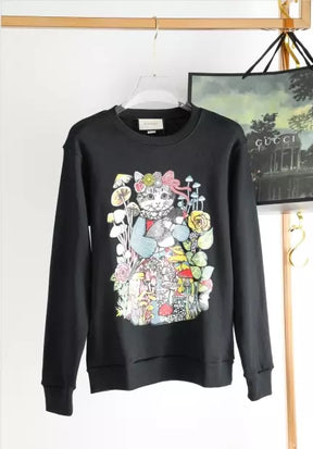 Blusa Moletom GUCCІ Women's Wool Jumper CAT - Preto