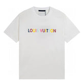 Camiseta Louis Vuitton Rainbow Letters Branco