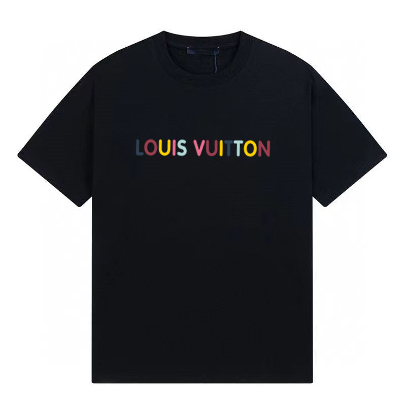 Camiseta Louis Vuitton Rainbow Letters Preto