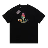 Camiseta Prada Crown Rainbow Preto