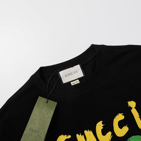 Camiseta Gucci Logo Vermelho e Verde - Preto