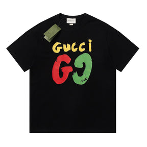 Camiseta Gucci Logo Vermelho e Verde - Preto