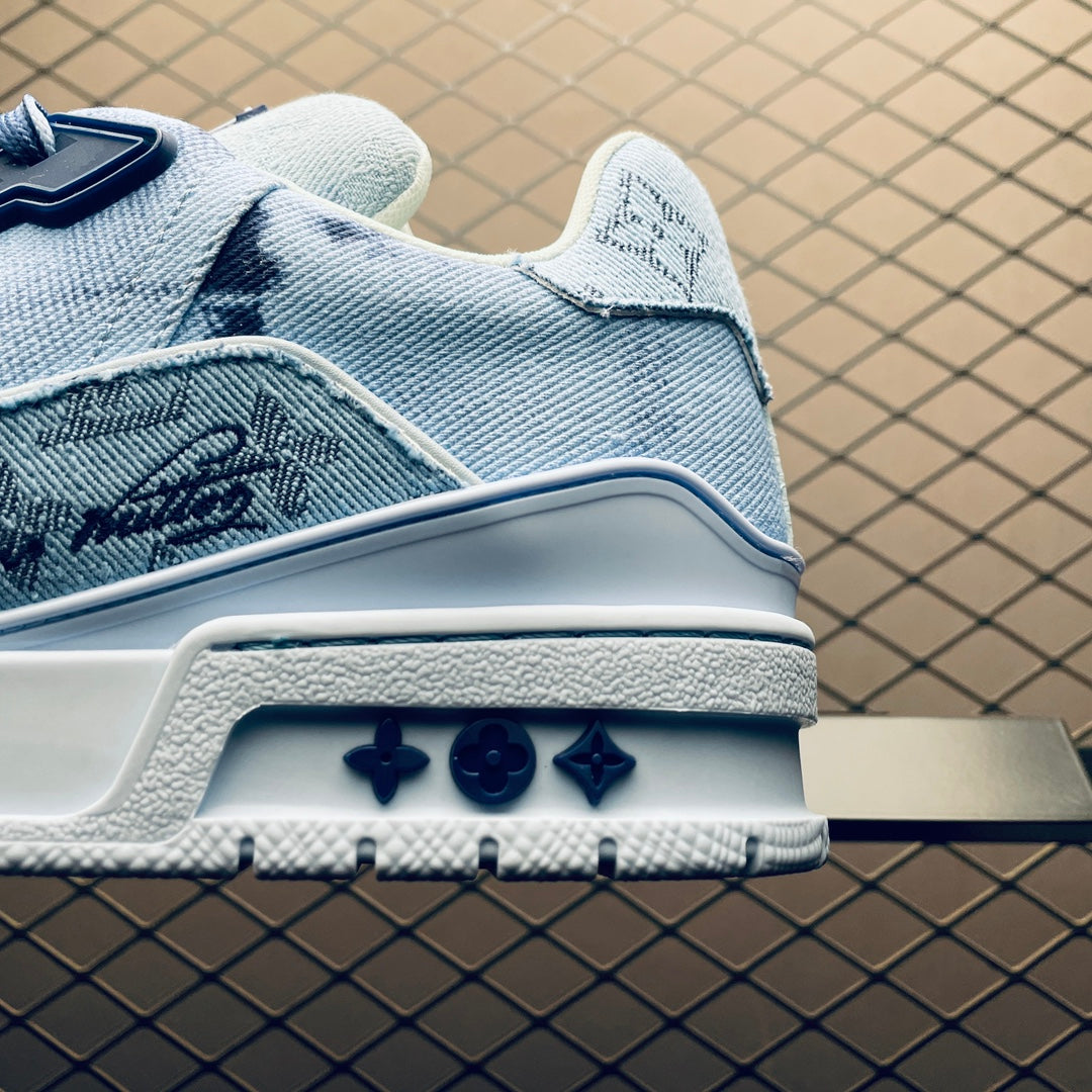 Louis Vuitton LV Trainer Monogram Denim light blue