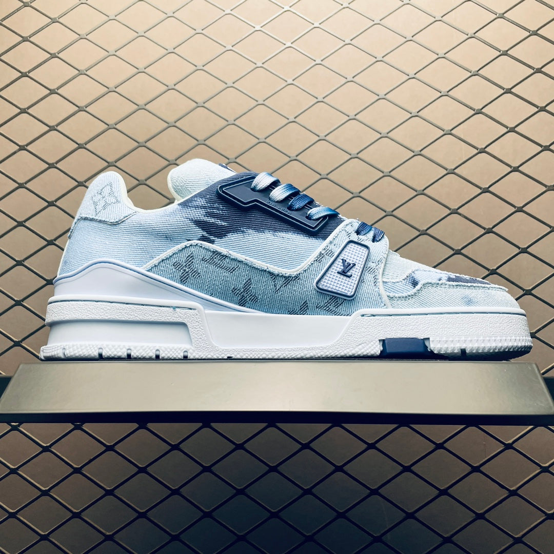 Louis Vuitton LV Trainer Monogram Denim light blue