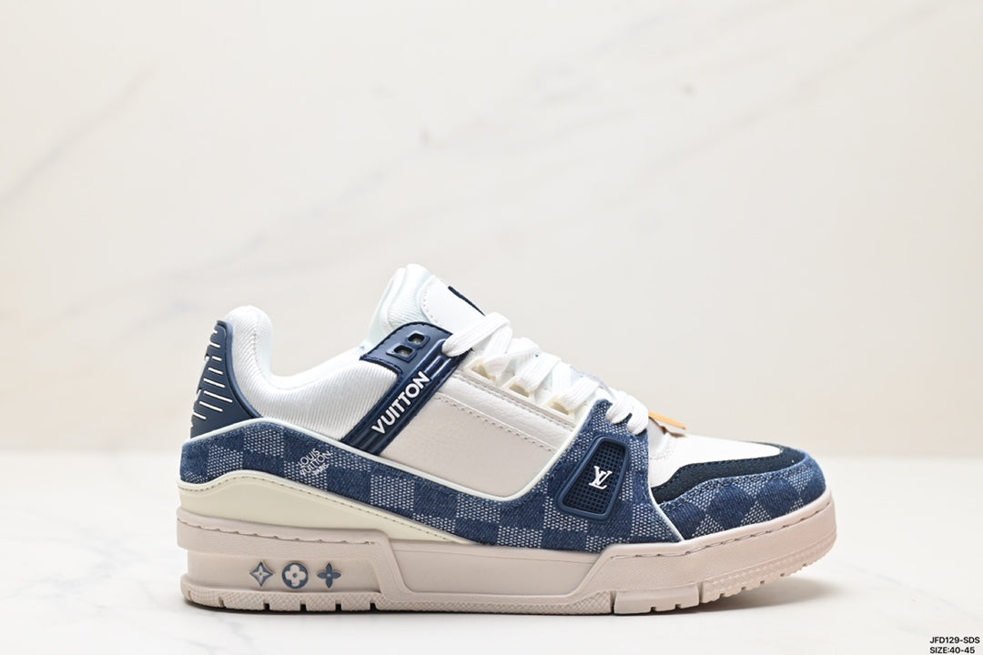 Louis Vuitton LV Trainer Monogram Denim White Blue