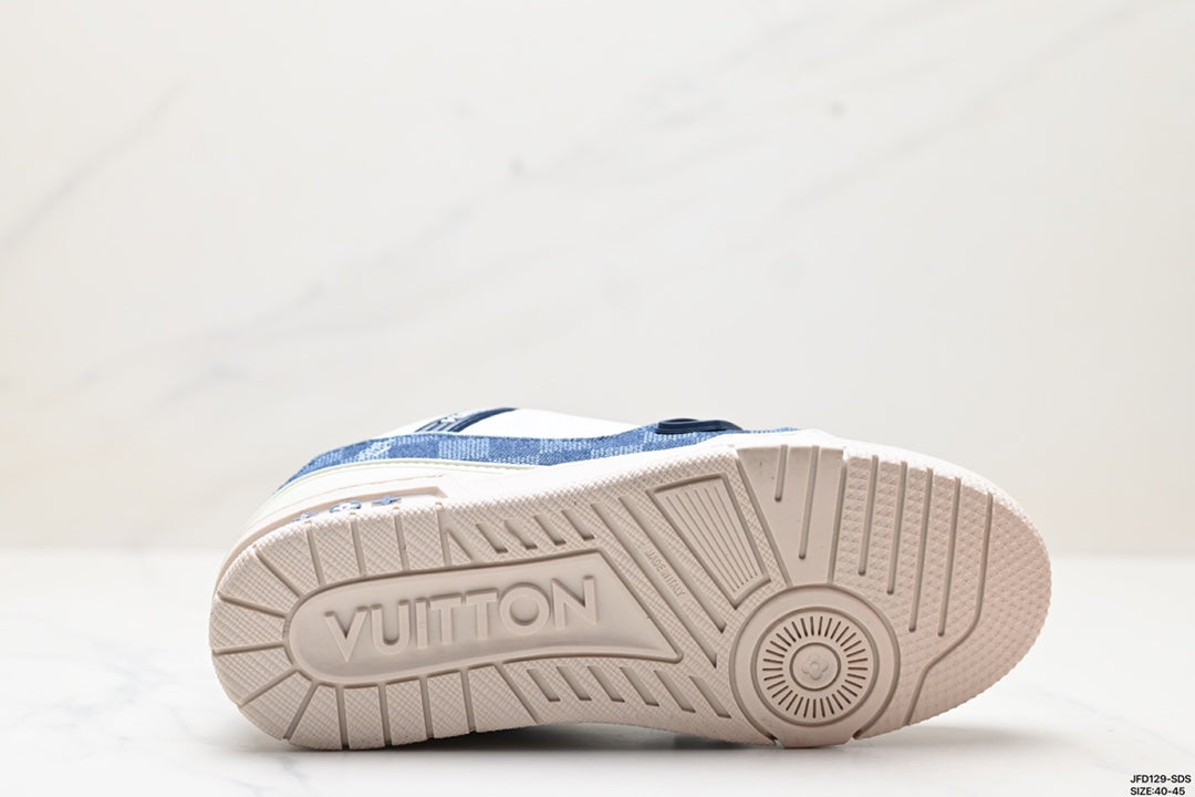 Louis Vuitton LV Trainer Monogram Denim White Blue