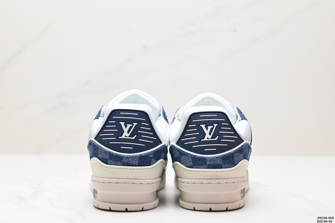 Louis Vuitton LV Trainer Monogram Denim White Blue