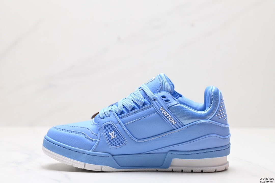 Louis Vuitton Trainer Blue Embossed Monogram